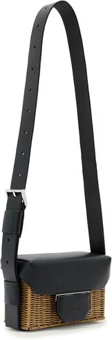 AllSaints Women's Monique Wicker Xbody Biscuit/Black One Size | Premium in Kuwait