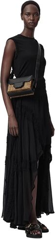 AllSaints Women's Monique Wicker Xbody Biscuit/Black One Size | Premium in Kuwait