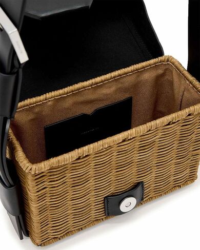 AllSaints Women's Monique Wicker Xbody Biscuit/Black One Size | Premium in Kuwait