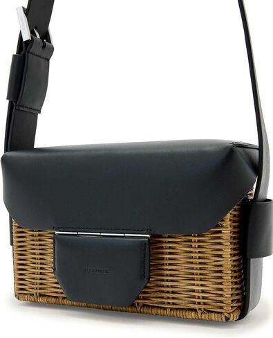 AllSaints Women's Monique Wicker Xbody Biscuit/Black One Size | Premium in Kuwait