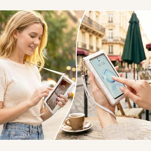 COSHAYSOO Touchscreen Cell Phone Crossbody Bag Small Wristlet Purse Shoulder Pouch for Women with Strap Wallet Card Holder in Saudi Arabia