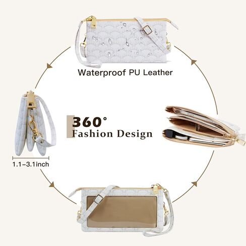 COSHAYSOO Touchscreen Cell Phone Crossbody Bag Small Wristlet Purse Shoulder Pouch for Women with Strap Wallet Card Holder in Saudi Arabia