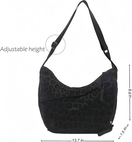 Leopard Print Crossbody Bag, Crescent Hobo Crossbody Bags for Women, Slouchy Everyday Casual Purse, Cheetah Animal Print Purse, Luna Moon Side Bag, Cute Small Trendy Messenger Bag for Women in Kuwait