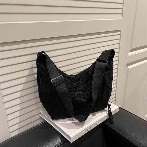 Leopard Print Crossbody Bag, Crescent Hobo Crossbody Bags for Women, Slouchy Everyday Casual Purse, Cheetah Animal Print Purse, Luna Moon Side Bag, Cute Small Trendy Messenger Bag for Women in Kuwait