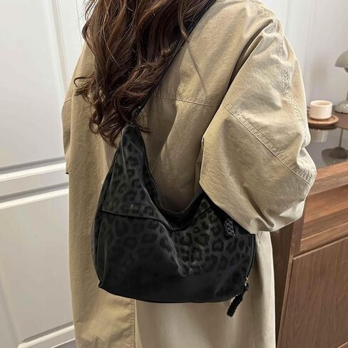 Leopard Print Crossbody Bag, Crescent Hobo Crossbody Bags for Women, Slouchy Everyday Casual Purse, Cheetah Animal Print Purse, Luna Moon Side Bag, Cute Small Trendy Messenger Bag for Women in Kuwait