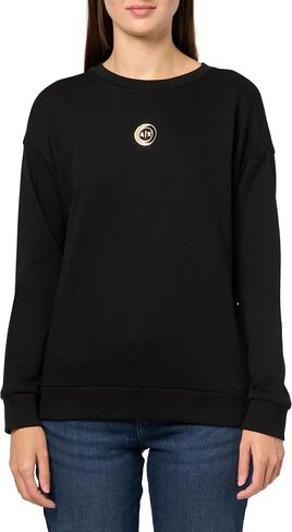 Armani Exchange Women's Circle Moon Graphic French Terry Crewneck Sweatshirt in Kuwait