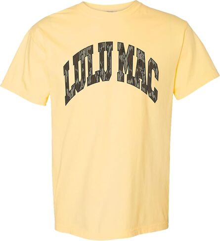تي شيرت LULU MAC Bottom Land Camo Comfort Color - للبالغين باللون الوردي النيون in Kuwait