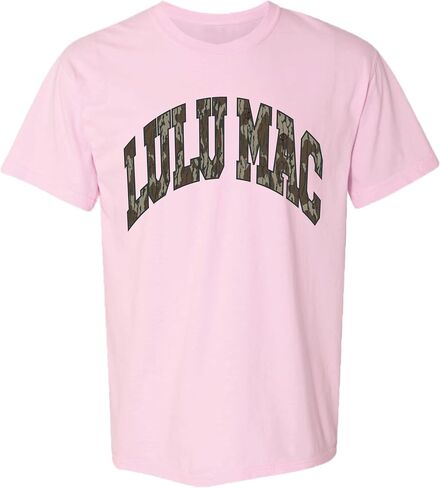 تي شيرت LULU MAC Bottom Land Camo Comfort Color - للبالغين باللون الوردي النيون in Kuwait