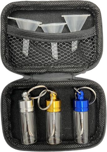 Mini Glass Spice Jars Set, 3 Bottles with Funnels, Portable Travel Size Containers for Spices, Seasonings in Saudi Arabia
