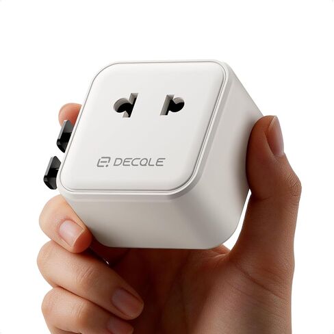 “Air" Universal Travel Adapter, Slim International Travel Plug Adapter with 3 USB-C(GaN 45W) ＆ 1 USB-A Ports, All in One Portable Adaptor, for USA, UK, EU, AU ＆ 224+ Countries (Black) US in Saudi Arabia