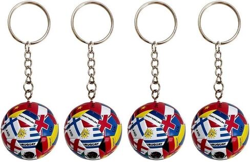 4 Pcs 2026 Soccer Ball Keychain Set - 3D Soccer Keychain Souvenir with National Flags Keyring, Soccers Gift & Accessories for Men Sports 2026 Merchandise Team Bag Charm in Saudi Arabia