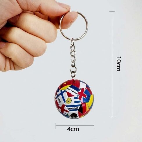 4 Pcs 2026 Soccer Ball Keychain Set - 3D Soccer Keychain Souvenir with National Flags Keyring, Soccers Gift & Accessories for Men Sports 2026 Merchandise Team Bag Charm in Saudi Arabia