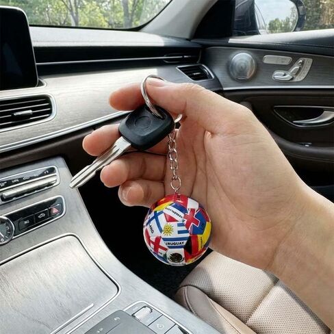 4 Pcs 2026 Soccer Ball Keychain Set - 3D Soccer Keychain Souvenir with National Flags Keyring, Soccers Gift & Accessories for Men Sports 2026 Merchandise Team Bag Charm in Saudi Arabia