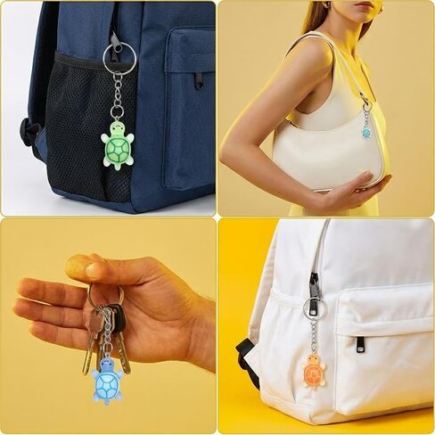 Turtle Keychain Luminous, Turtle Charms, 10 PCS Kawaii Keyrings, Colorful Mini Charms, Keychain Bulk, Beach Themed Decor for Handbag, Backpack, Purse, Car Keys Accessory in Kuwait