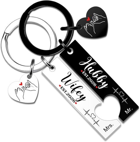Bridal Shower Gifts Wedding Gifts for Couples 2026 Keychain Mr And Mrs Gift for Bride Groom His And Hers Newly Wed Gift for Wifey Hubby Valentine's Day Engagement Christmas Easter Presents for The Couple in Saudi Arabia