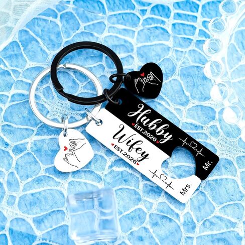 Bridal Shower Gifts Wedding Gifts for Couples 2026 Keychain Mr And Mrs Gift for Bride Groom His And Hers Newly Wed Gift for Wifey Hubby Valentine's Day Engagement Christmas Easter Presents for The Couple in Saudi Arabia