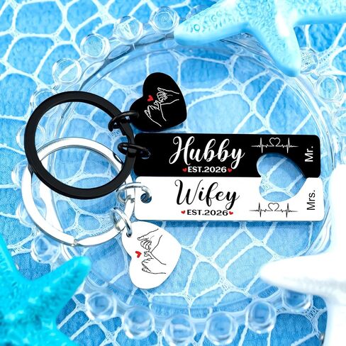 Bridal Shower Gifts Wedding Gifts for Couples 2026 Keychain Mr And Mrs Gift for Bride Groom His And Hers Newly Wed Gift for Wifey Hubby Valentine's Day Engagement Christmas Easter Presents for The Couple in Saudi Arabia