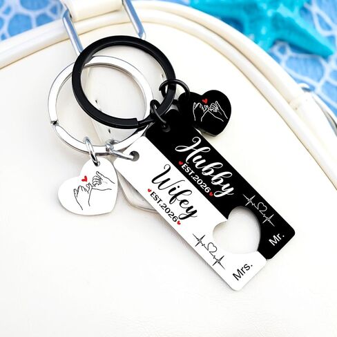 Bridal Shower Gifts Wedding Gifts for Couples 2026 Keychain Mr And Mrs Gift for Bride Groom His And Hers Newly Wed Gift for Wifey Hubby Valentine's Day Engagement Christmas Easter Presents for The Couple in Saudi Arabia