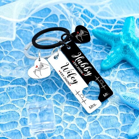 Bridal Shower Gifts Wedding Gifts for Couples 2026 Keychain Mr And Mrs Gift for Bride Groom His And Hers Newly Wed Gift for Wifey Hubby Valentine's Day Engagement Christmas Easter Presents for The Couple in Saudi Arabia