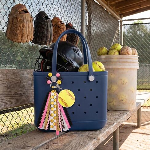Softball Ribbon Set Keychain for Women Bagpack Sport Pendant Decorations Handmade Rose Black Softball Bat Keychain Souvenir Favors and Gifts for Friends DIY Sport Bag Tag in Saudi Arabia