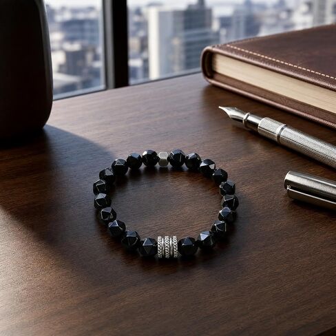 Black Tourmaline Bracelet for Women Tourmaline Stone Bracelets Protection Jewelry for Men & Women Healing Crystal Bracelet with Natural Stones in Kuwait