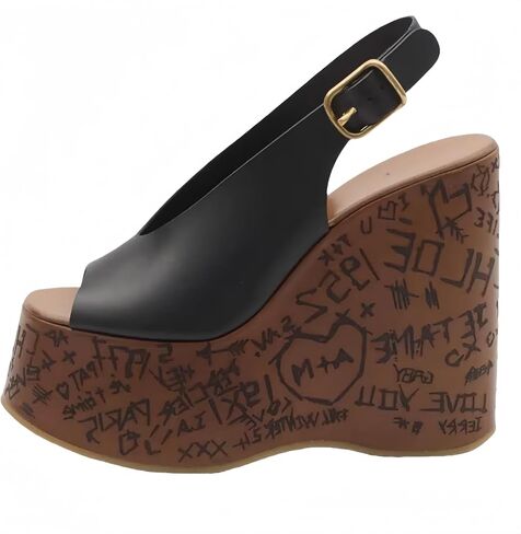 Cork Wedges Heels for Women Platform Sandals Clear Jelly Shoes Chunky Heels for Party Vacation Shoes in Saudi Arabia