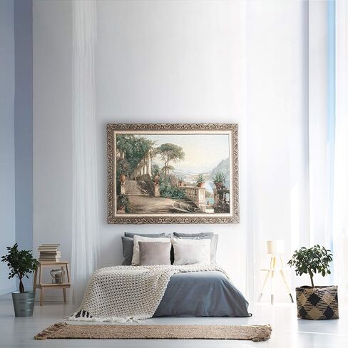 Lodge at Lake Como by Carl Frederik Aagaard | Woven Tapestry Wall Art Hanging | Italian Landscape Lakeside Scenery | 100% Cotton USA Size 76x53 in Saudi Arabia