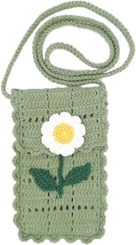Handmade Crochet flower small Bag Phone Bag Knitted for Women for Girls in Saudi Arabia
