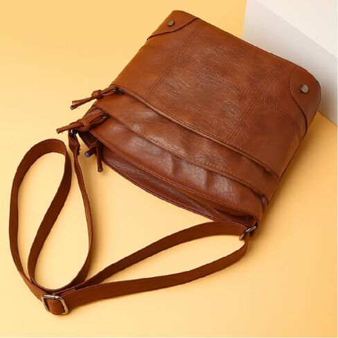 Vintage Soft PU Crossbody Handbag, Casual Daily Shoulder Messenger Bag in Kuwait