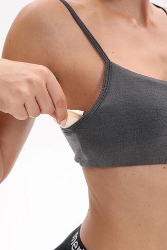 حمالة صدر نسائية من صوف ميرينو بحزام سباغيتي - حمالة صدر مثلثة لاسلكية مع وسادات قابلة للإزالة، حمالة صدر مريحة in Kuwait