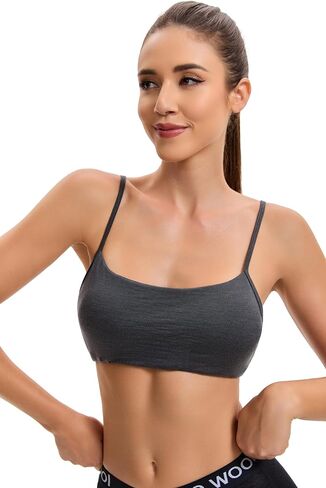 حمالة صدر نسائية من صوف ميرينو بحزام سباغيتي - حمالة صدر مثلثة لاسلكية مع وسادات قابلة للإزالة، حمالة صدر مريحة in Kuwait