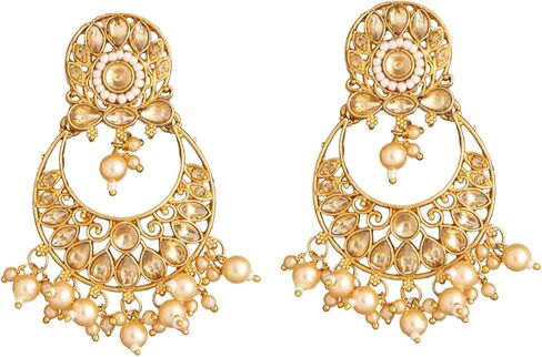 Bodha Traditional Indian Gold Plated Kundan Pearl Choker Bridal Necklace Combo Jewelry Set With Tikka and Earrings for Women (SJN_61_G.LCT) in Kuwait
