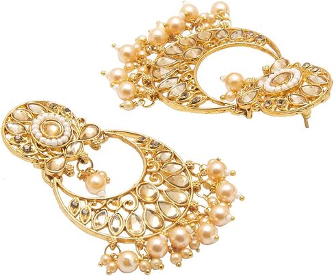 Bodha Traditional Indian Gold Plated Kundan Pearl Choker Bridal Necklace Combo Jewelry Set With Tikka and Earrings for Women (SJN_61_G.LCT) in Kuwait