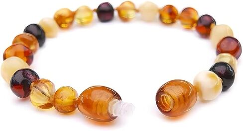 Baltic Amber Jewelry Set - Natural Handmade Unisex Bracelet & Necklace for Calming Wellness Protection & Good Luck(Necklace: 13 inches, Bracelet: 5.5 inches) in Saudi Arabia