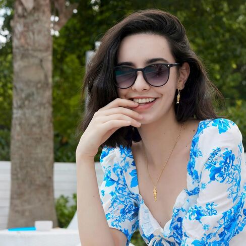 Beach Charm Jewelry Set Gold Fish Dangle Hoop Earrings Blue Natural Stone Fish Drop Pendant Necklace Boho Bohemian Statement Koi Fish Sardine Luck Jewelry Gift for Women in Saudi Arabia
