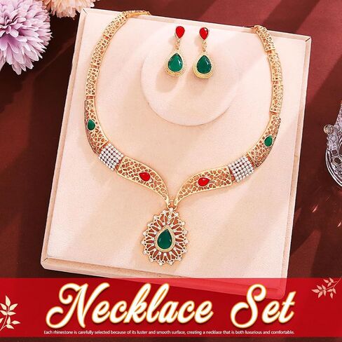 JONKY Bridal Jewelry Set Baroque Necklace Earrings Sets Formal Jewelry for Women in Saudi Arabia