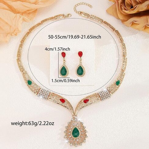 JONKY Bridal Jewelry Set Baroque Necklace Earrings Sets Formal Jewelry for Women in Saudi Arabia