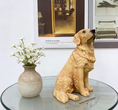 Artgenius Golden Retriever Dog Figurine 5.31 Inches Goldend Retriever Statue,Resin Dog Memorial Gift(Sitting) in Saudi Arabia