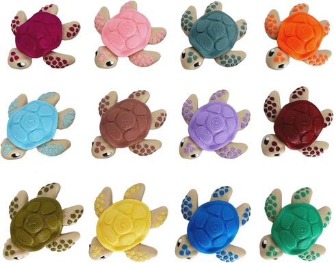 12PCS 3D Printed Sea Turtle Toys, Movable Joints & Multiple Colors Animal Figurine, Flexible Turtles Desk Fidgets, Positive Motivational Gifts for Boys/Girls, Funny Office Home Decor in Saudi Arabia