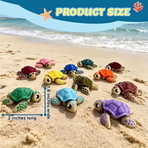 12PCS 3D Printed Sea Turtle Toys, Movable Joints & Multiple Colors Animal Figurine, Flexible Turtles Desk Fidgets, Positive Motivational Gifts for Boys/Girls, Funny Office Home Decor in Saudi Arabia