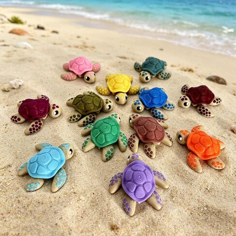 12PCS 3D Printed Sea Turtle Toys, Movable Joints & Multiple Colors Animal Figurine, Flexible Turtles Desk Fidgets, Positive Motivational Gifts for Boys/Girls, Funny Office Home Decor in Saudi Arabia
