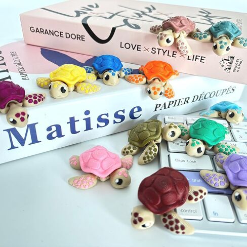 12PCS 3D Printed Sea Turtle Toys, Movable Joints & Multiple Colors Animal Figurine, Flexible Turtles Desk Fidgets, Positive Motivational Gifts for Boys/Girls, Funny Office Home Decor in Saudi Arabia