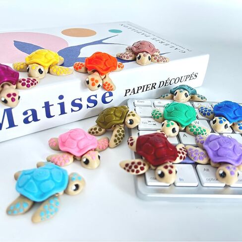 12PCS 3D Printed Sea Turtle Toys, Movable Joints & Multiple Colors Animal Figurine, Flexible Turtles Desk Fidgets, Positive Motivational Gifts for Boys/Girls, Funny Office Home Decor in Saudi Arabia