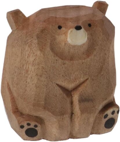 Hand-Carved Wooden Animal Ornaments,Carved Wooden Animal Ornaments,Small Home Decoration,4-5 CM(Bear) in Saudi Arabia