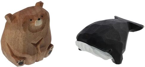 Hand-Carved Wooden Animal Ornaments,Carved Wooden Animal Ornaments,Small Home Decoration,4-5 CM(Bear) in Saudi Arabia