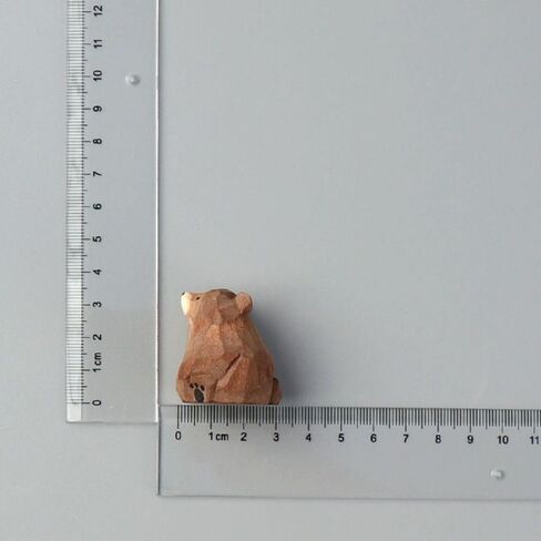 Hand-Carved Wooden Animal Ornaments,Carved Wooden Animal Ornaments,Small Home Decoration,4-5 CM(Bear) in Saudi Arabia