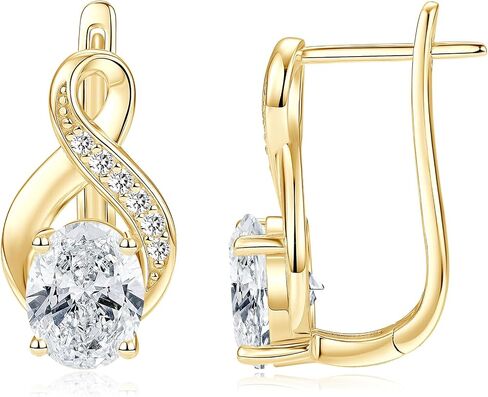 2CT Infinity Moissanite Hoop Earrings for Women, D Color VVS1 925 Sterling Silver Infinity Earrings for Mom Wife Birthday Jewerly Gifts in Kuwait