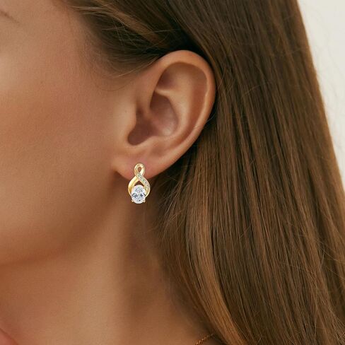 2CT Infinity Moissanite Hoop Earrings for Women, D Color VVS1 925 Sterling Silver Infinity Earrings for Mom Wife Birthday Jewerly Gifts in Kuwait