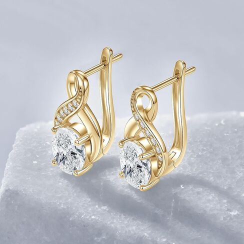 2CT Infinity Moissanite Hoop Earrings for Women, D Color VVS1 925 Sterling Silver Infinity Earrings for Mom Wife Birthday Jewerly Gifts in Kuwait