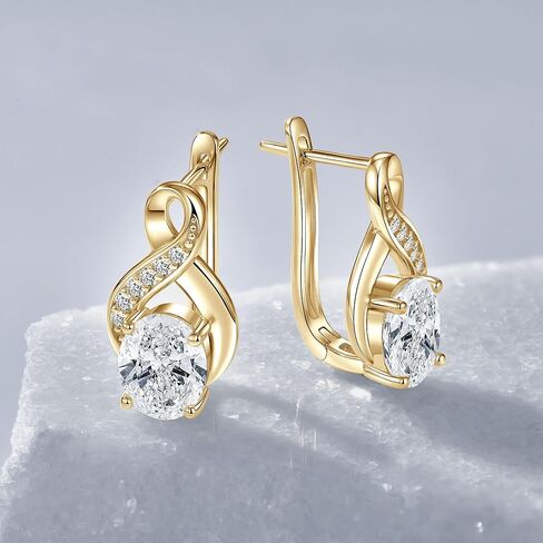 2CT Infinity Moissanite Hoop Earrings for Women, D Color VVS1 925 Sterling Silver Infinity Earrings for Mom Wife Birthday Jewerly Gifts in Kuwait